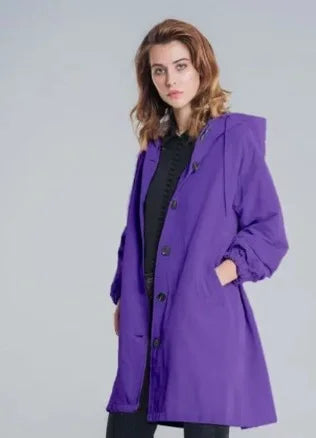 New Korean Version Y2K Trench Coats Women Casual Style Solid Loose Long Hooded Coat 2024 Spring Autumn Elegant Outwear Female