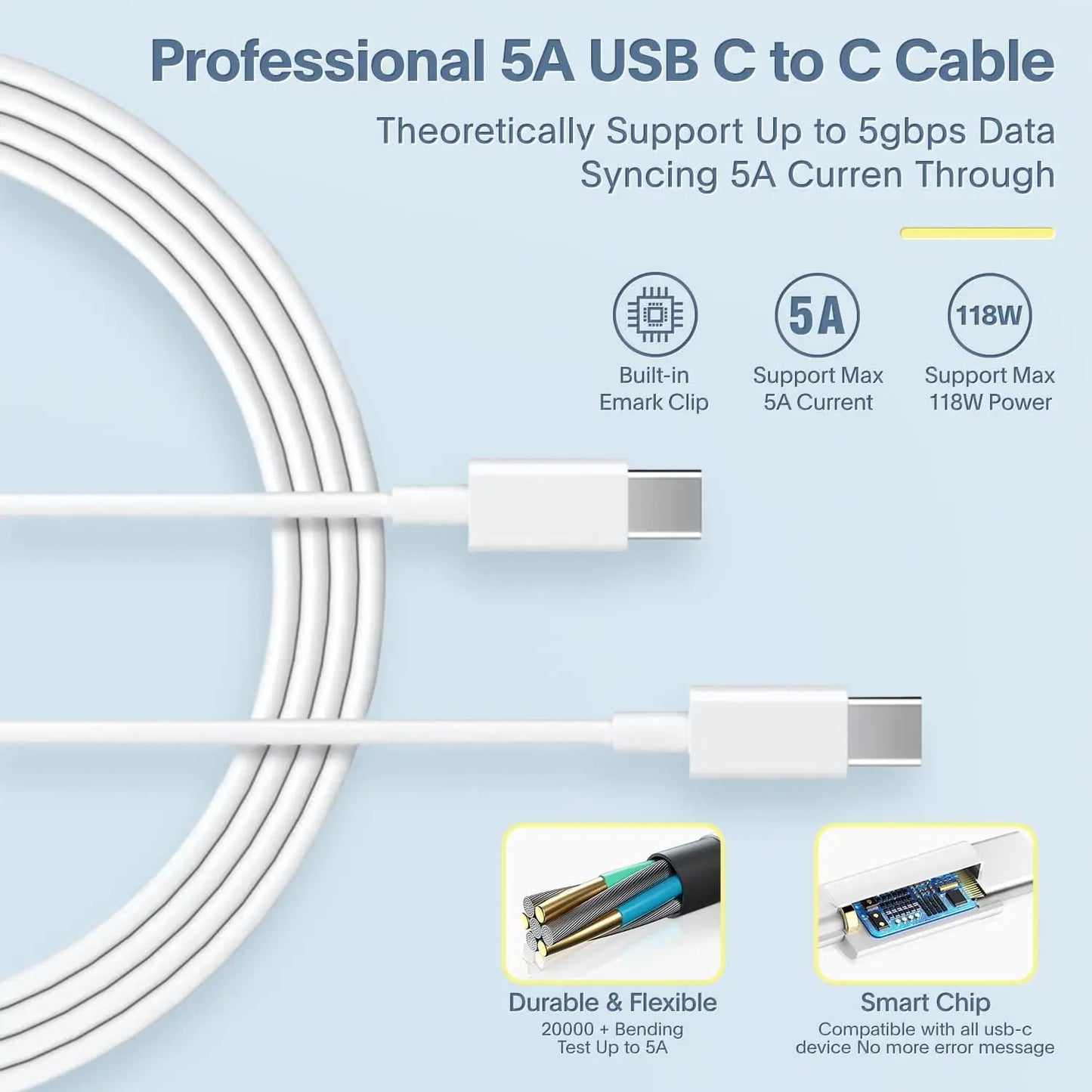 118W For Mac Book Pro/Air Charger, USB C Charger Compatible for MacBook Pro 16 15 14 13 Inch, MacBook Air 15 13 Inch, Ipad, Sams