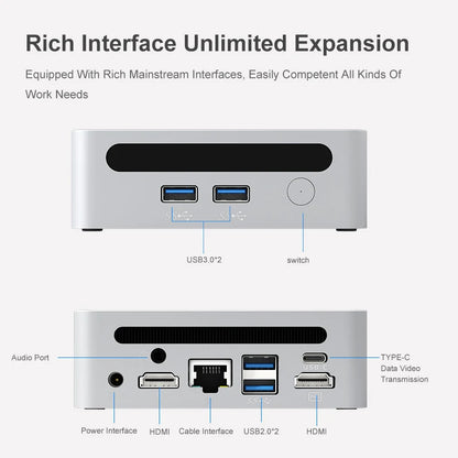 GenMachine New R7 7730U/R5 7530U MINI PC Win11 DDR4 NVME 2.0 8G/256G 16G/512G WIFI6 RTL8852, BT5.2 pc gamer diy gaming pc