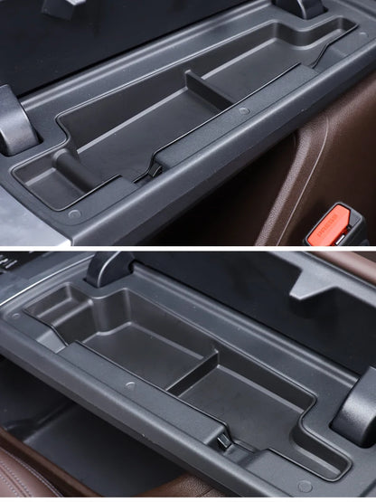 For BMW X1 U11 2023-2024 TPE Black Car Center Console Water Cup Holder Storage Box Car Interior Accessories