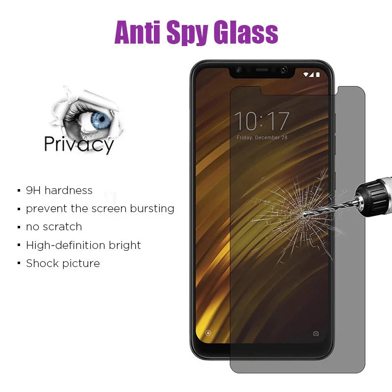 Anti Spy Tempered Glass For Xiaomi Mi 10 Lite 9 Lite A3 Privacy Screen Protector For Xiaomi Mi 10T Lite 10T Pro 9T Pro