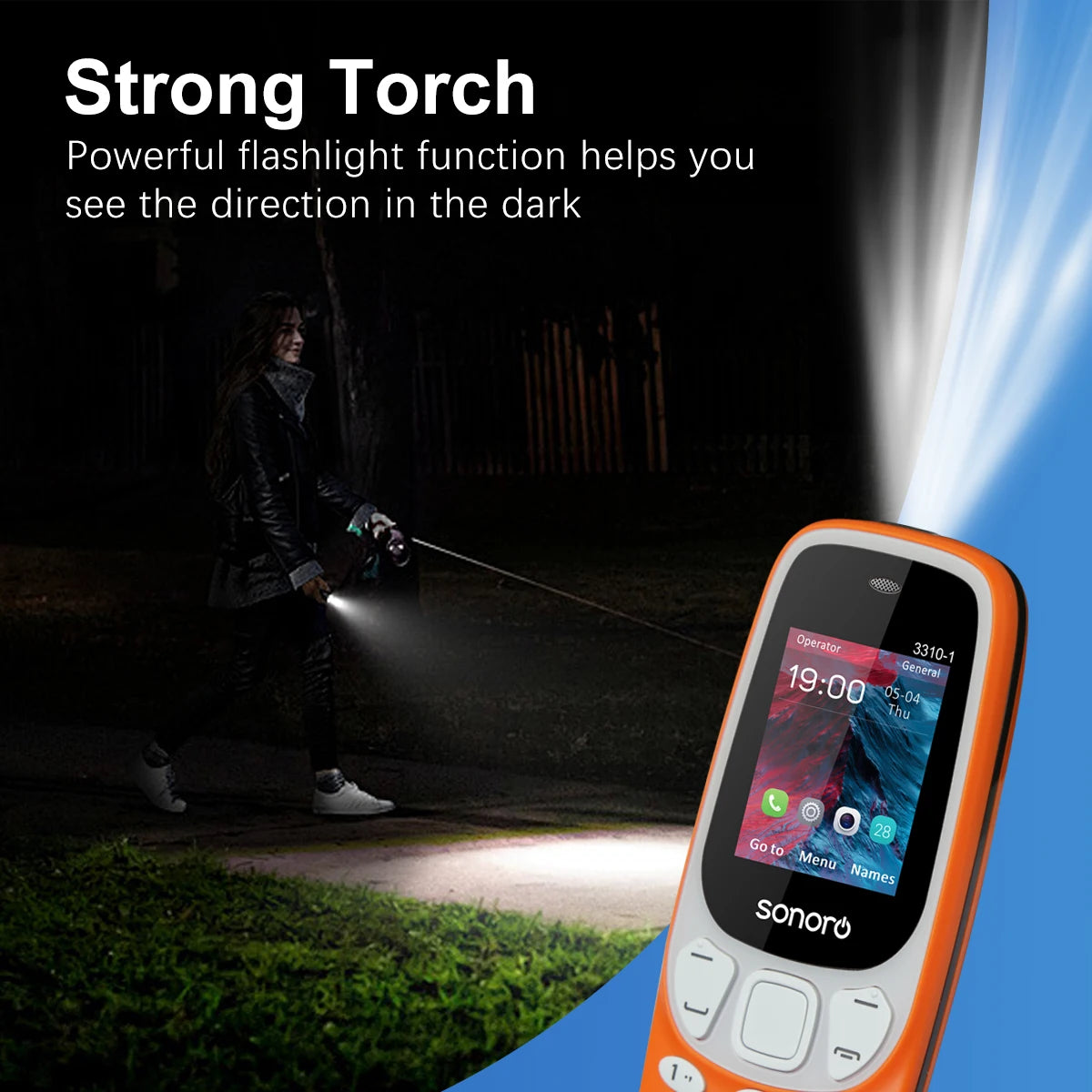 MKTEL 3310-1 Feature Phone 1.77inch 800mAh Battery Display Dual SIM Dual Standby MP3/MP4/FM/Radio Torch Senior Phone