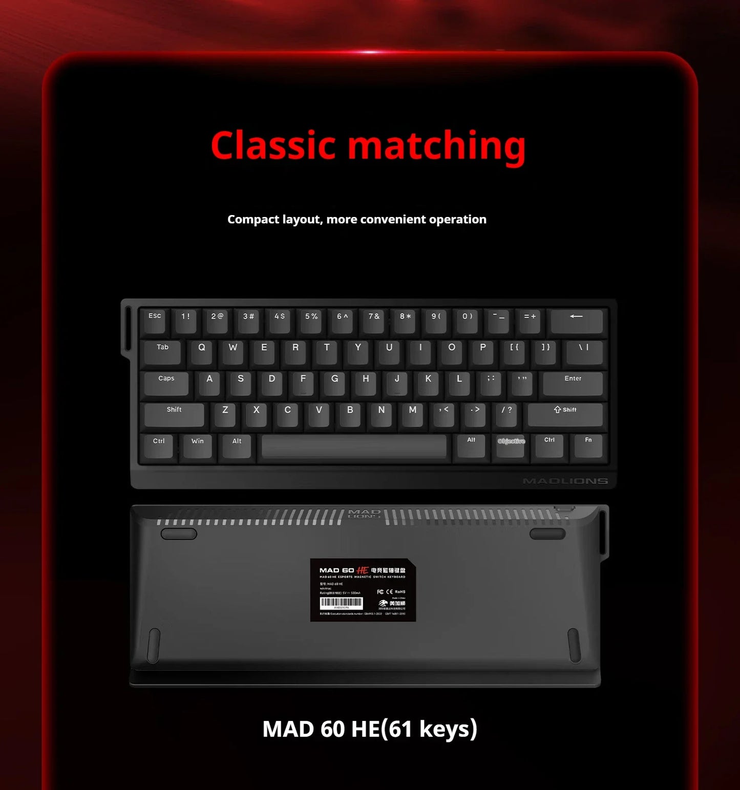 MADLIONS Mad60HE Mad 68HE Mechanical Keyboard Magnetic Switch Wired Hot Swap 8K Polling Rate Customized Gaming keyboard Pc Gamer