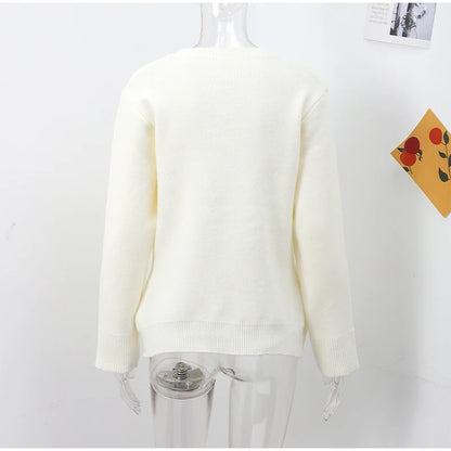 Elegant Knitted Cardigan Women Casual O-neck Single Breasted Full Sleeve Pockets Female Sweater 2024 Autumn Lady Solid Knitwear