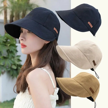 2024 UV Protection Hat Without Makeup Fisherman Cap Sun Hat Portable Foldable Wide Brim Sun Protection Hats Summer Adjustable