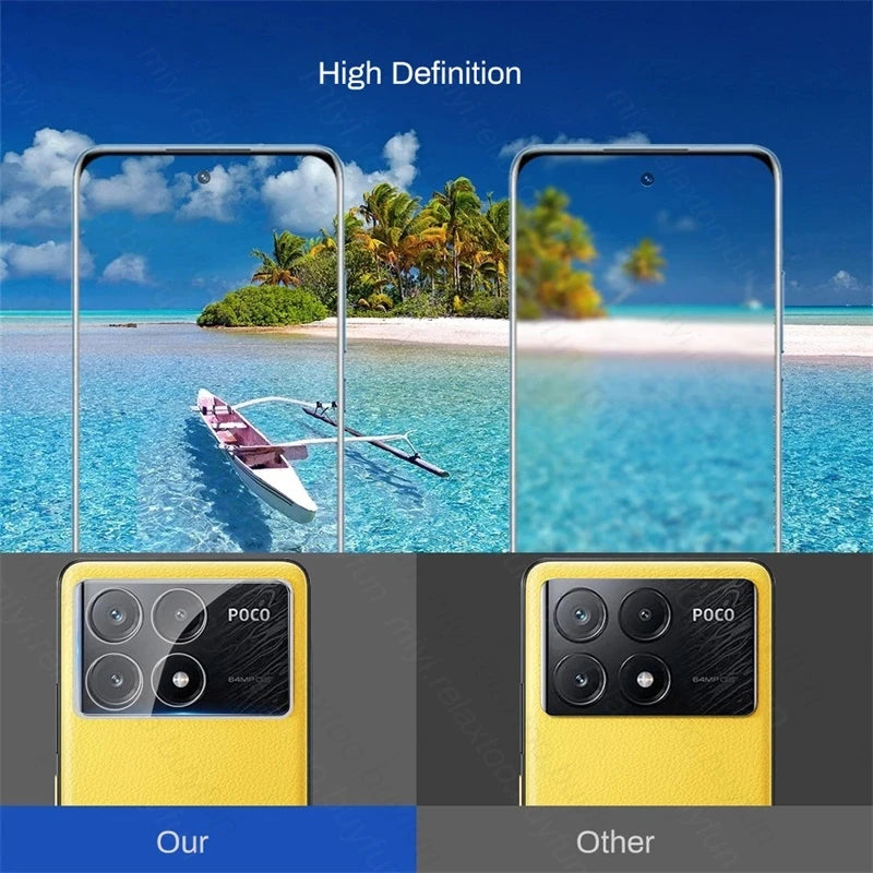 For Xiaomi Poco X6 Pro 5G Case 2Pcs 3D Tempered Glass Camera Protector PocoX6 PocoX6Pro Lens Cover Poko Little X6Pro X 6 Pro 6X