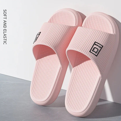 Summer Fashion Concise Couple Home Shoes Cosy Non-slip Slides Lithe Soft Sandals For Women Men's Slippers In House Flip Flops