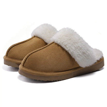 Comwarm Fuzzy House Slippers For Women Winter Plush Slippers Soft Flats Fluffy Furry Slippers Warm Home Slippers Indoor Outdoor