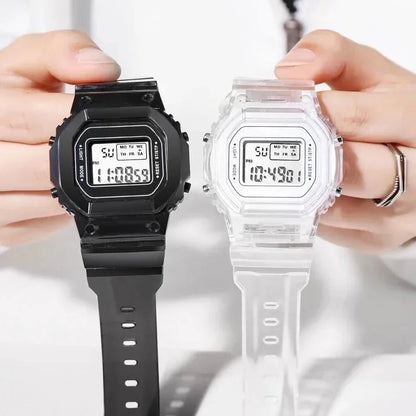 Fashion Transparent Electronic Watch Women Men LED Watch Sports Waterproof Electronic Wrist Clock Watches for Girls Student Gift