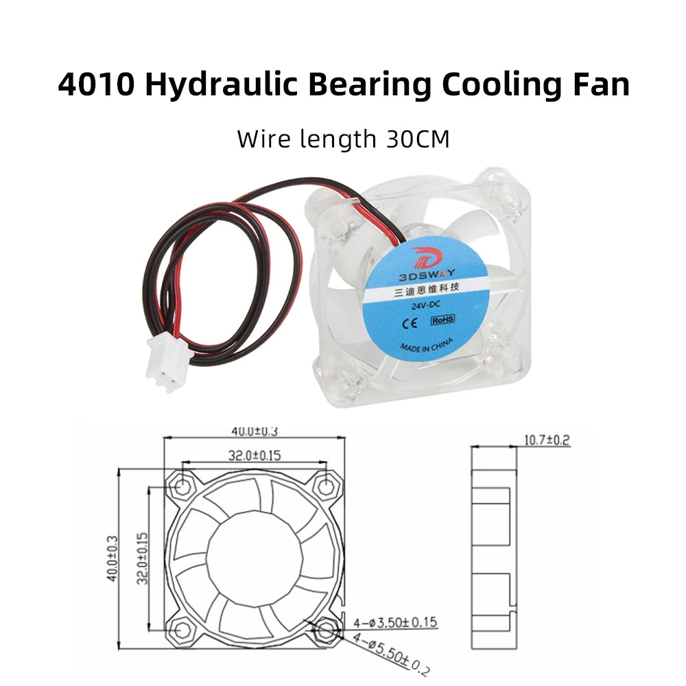 2510 3010 4010 Voron Cooling Fan DC 12V 24V Mini Brushless Hotend Cooling Fan Hydraulic Bearing Fan RGB LED for 3D Printer Parts