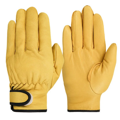 Work Gloves 1Pair  Sheepskin Leather Workers Work Welding Safety Protection Garden Sports Motorcycle Driver Wear-resistant Gloves