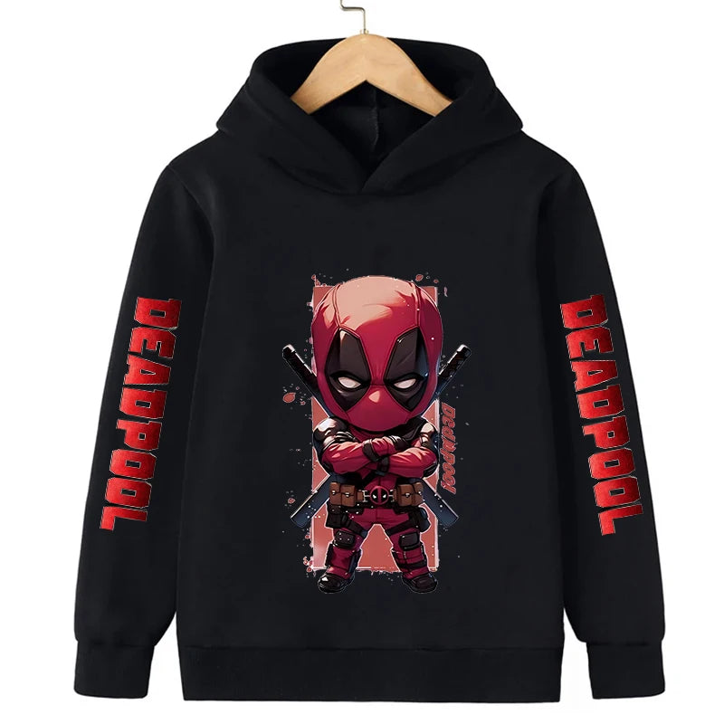 Deadpool Children Hoodies Girl Boy Kids New Fashion Pullover Autumn Winter Clothing Cartoons Casual Clothes Kid Tops Sweatshirts