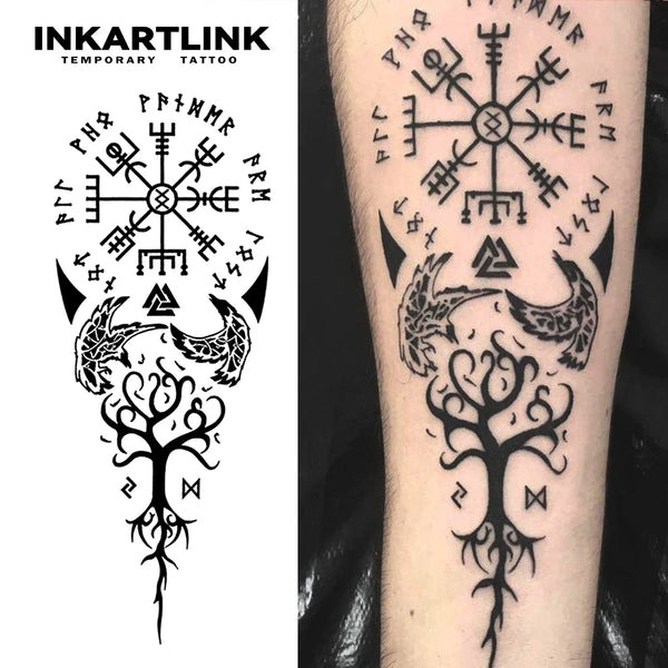 Simboli antichi Tatuaggio temporaneo, dura fino a 15 giorni, nuova tecnologia, adesivo magico semipermanente impermeabile.