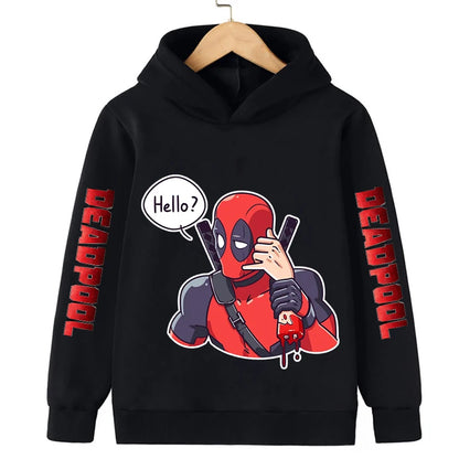 Deadpool Children Hoodies Girl Boy Kids New Fashion Pullover Autumn Winter Clothing Cartoons Casual Clothes Kid Tops Sweatshirts