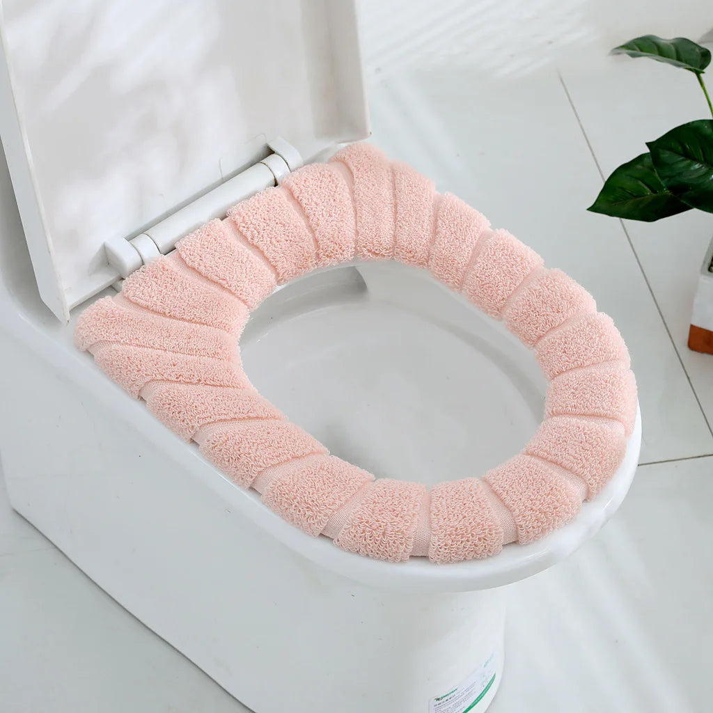 Winter Warm Toilet Seat Cover Waterpoof Soft Closestool Mat Bathroom Pad O-shape Toilet Seat Bidet Toilet Cover Accessories