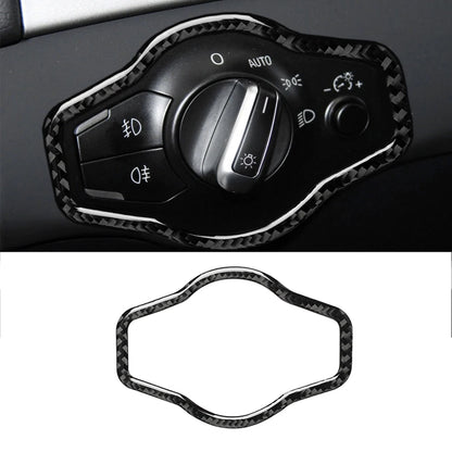 Carbon Fiber Interior Car Headlight Switch Button Frame Sticker Cover Trim Decal For Audi A4 S4 RS4 B8 8K A5 S5 RS5 8T 8F Q5 SQ5