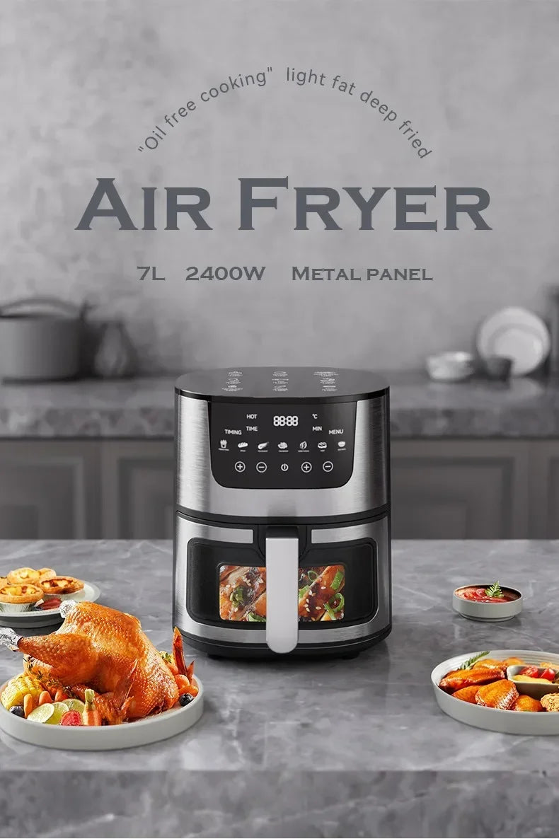 7L Electric Air Household Fritadeira Fryer Intelligent French Fry Machine with Large Capacity Electric Fryer