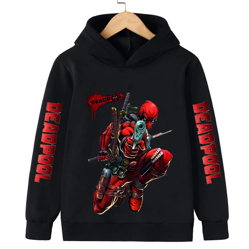 Deadpool Children Hoodies Girl Boy Kids New Fashion Pullover Autumn Winter Clothing Cartoons Casual Clothes Kid Tops Sweatshirts