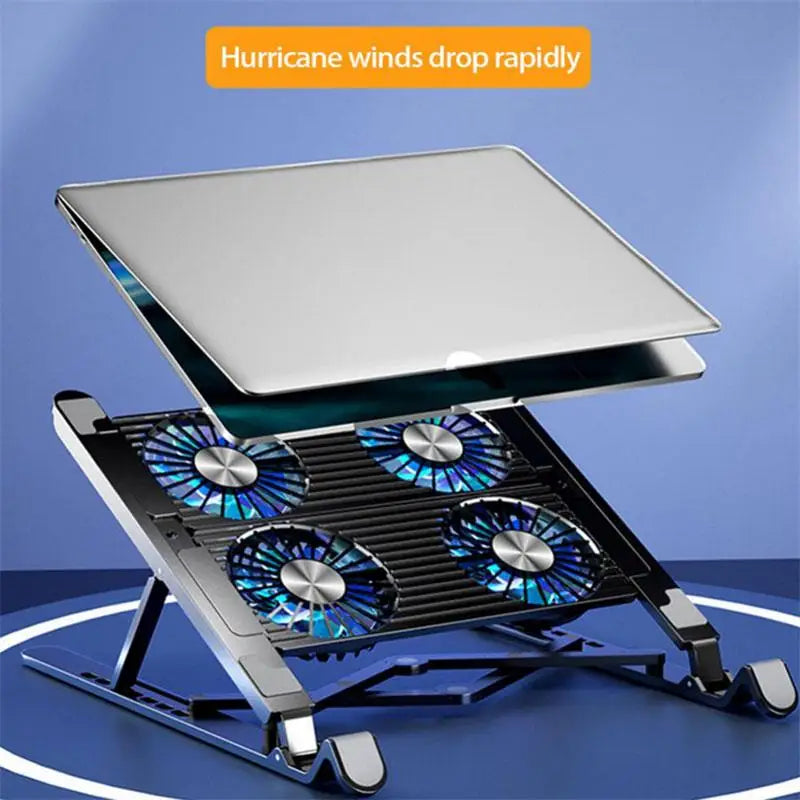 Laptop Desktop Stand Dual Cooling Fans Laptop Cooling Pad Foldable Support Rack Computer Components Laptop Table Folding Holder 