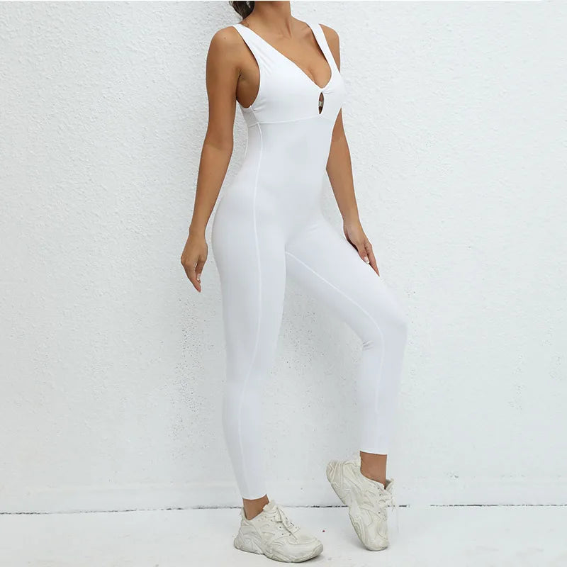 Seamless Yoga Jumpsuits Sports Fitness One-Piece Yoga Sleeveless Workout Clothes Running Sportswear Tight Training Tracksuits