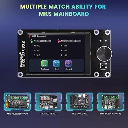 MKS DLC32 V2.1 Offline Controller Board 32bits ESP32 WIFI GRBL Motherboard For Laser Engraving Machine TS35 Touch Screen Display