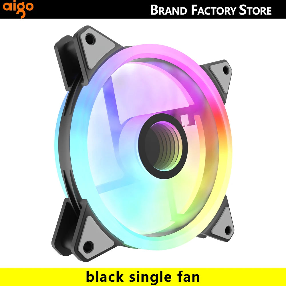 Aigo AF12 RGB FAN 120mm Pc Computer Case Fan PWM 12cm White CPU Water Air Cooler Silent Controladora ARGB Fan Cooling Ventilador