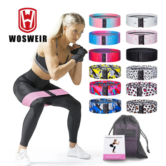 WOSWEIR 1/2/3PCS Elastic Rubber Bands Set for Women Men Fitness Gym Home Resistance Booties Band Hip Circle Expander Workout