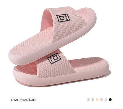 Summer Fashion Concise Couple Home Shoes Cosy Non-slip Slides Lithe Soft Sandals For Women Men's Slippers In House Flip Flops