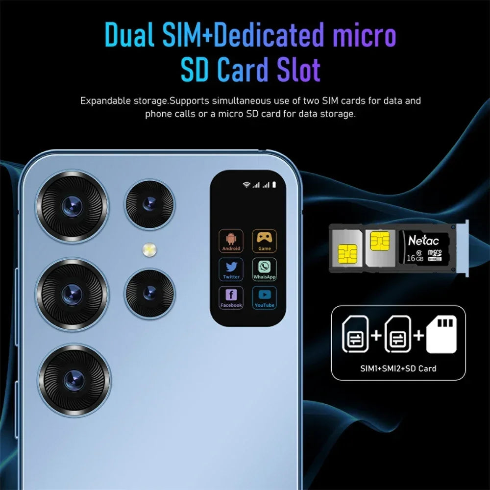 S24 Ultra smartphone 7.0 HD Screen Cell phone 16GB+1TB Cellphones Dual Sim Face Unlocked 5G Original Mobile Phones Android