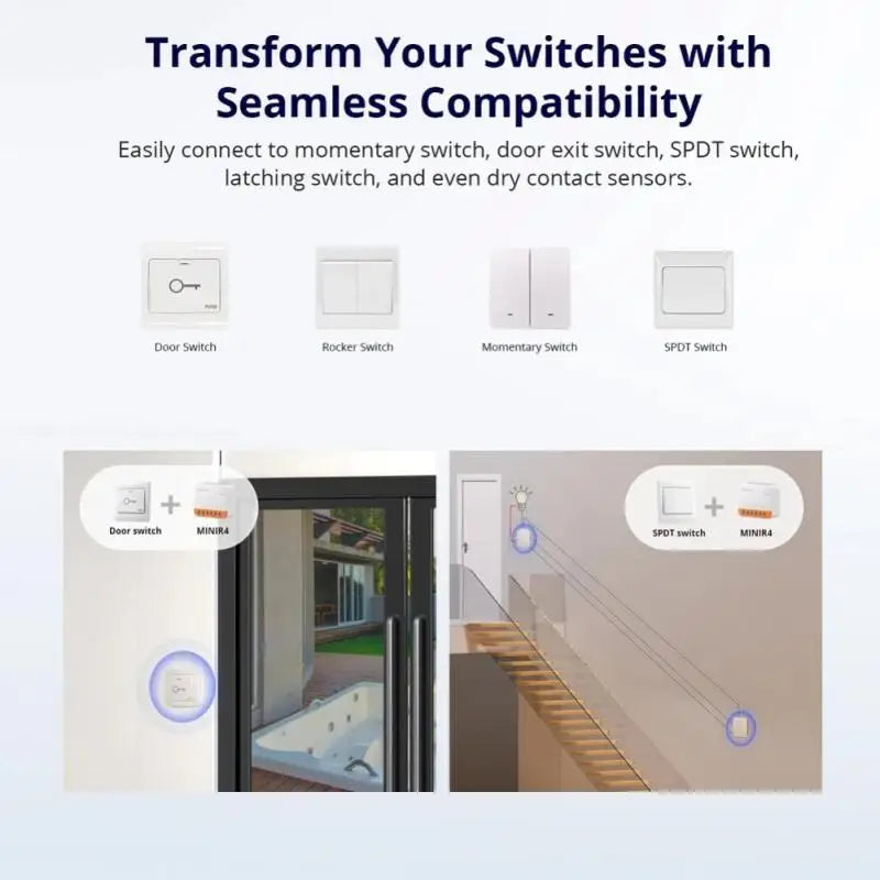 SONOFF MINI R4 Wifi Switch Module Smart 2 Way Switch Works With R5 S-MATE Smart Home Voice Control Alexa Google Home Ewelink 