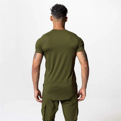 2023 New Gym Muscle Fitness T Shirt Brand Men Outdoor Mesh breathable Streetwear short Sleeve Male Summer Bodybuilding Tee Tops