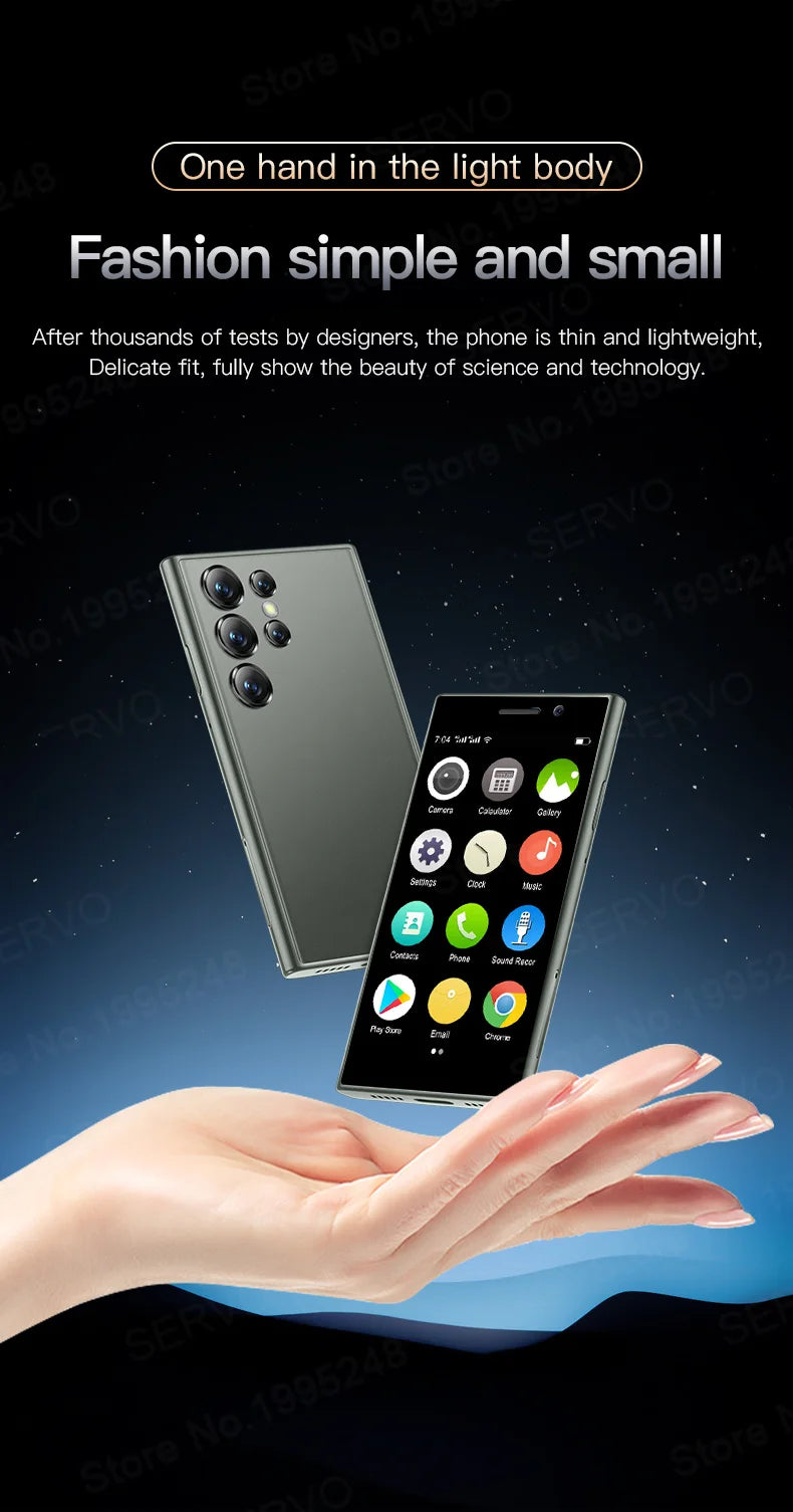 SERVO S24 Mini Android Cute Smartphone 4G LTE Play Store 2000mAh Face Unlock 16GBROM Small Cellular Smartphone Official Flagship