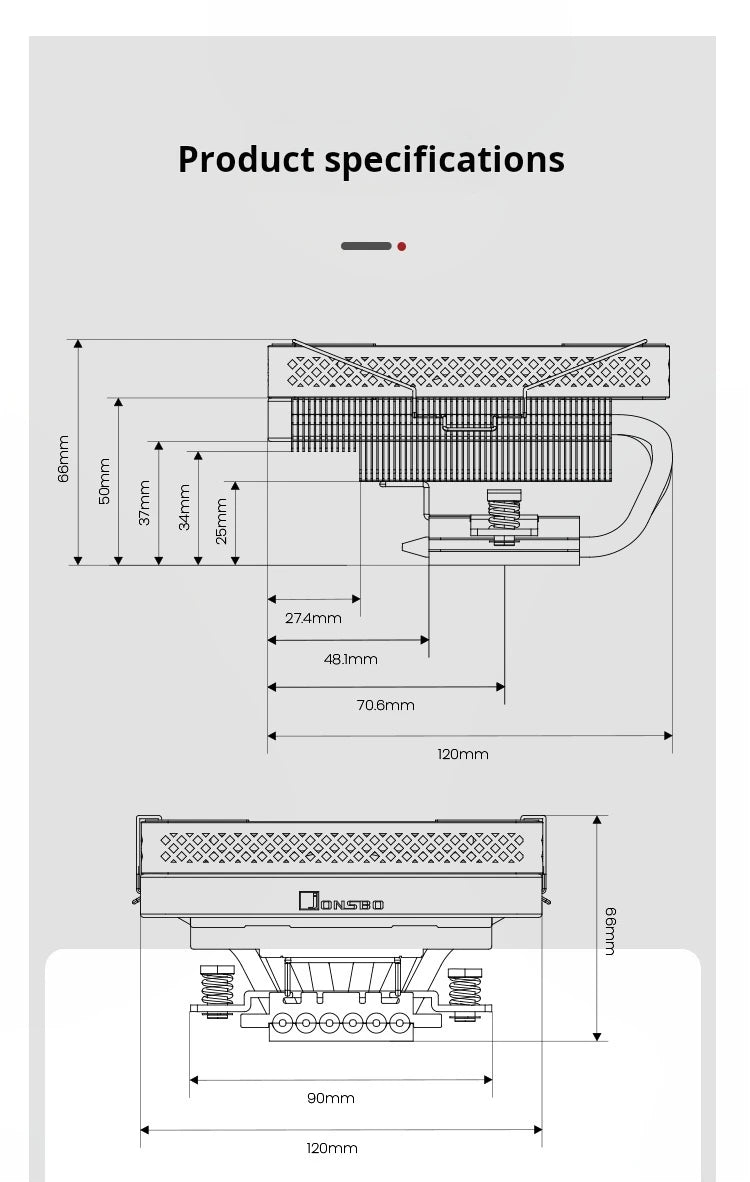 JONSBO HP600 Cooler Downdraft Air Cooling Phantom ARGB Synchronous 6 Heatpipe CPU Cooler Hot Sale Heat Sink