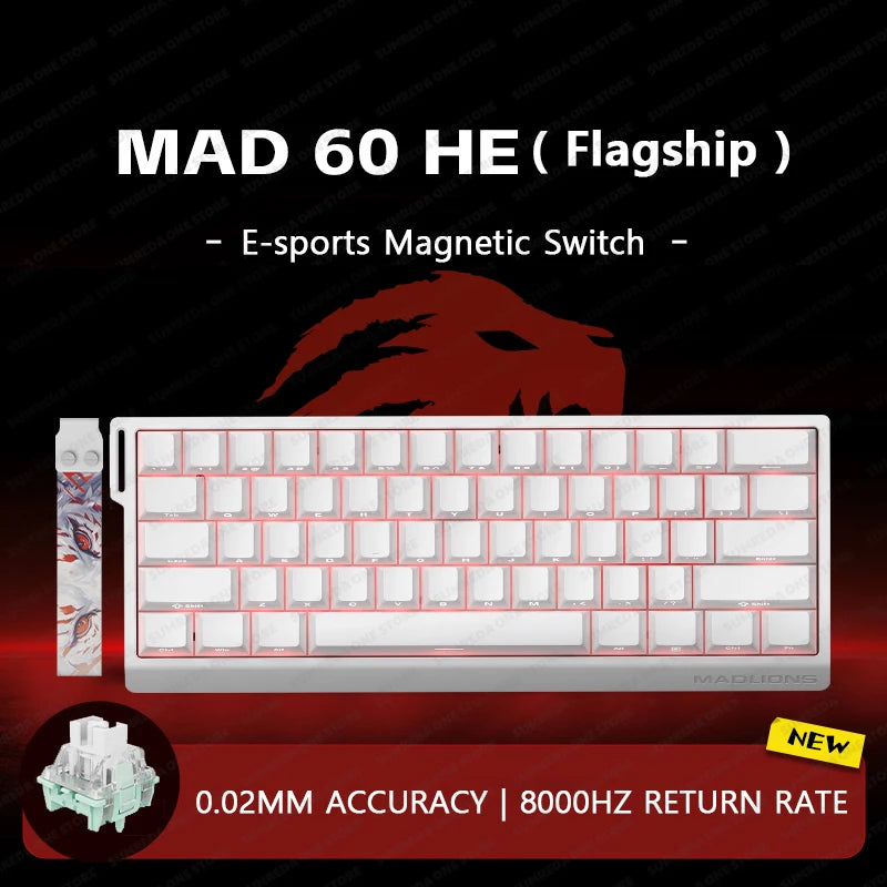 MADLIONS Mad60HE Mad 68HE Mechanical Keyboard Magnetic Switch Wired Hot Swap 8K Polling Rate Customized Gaming keyboard Pc Gamer