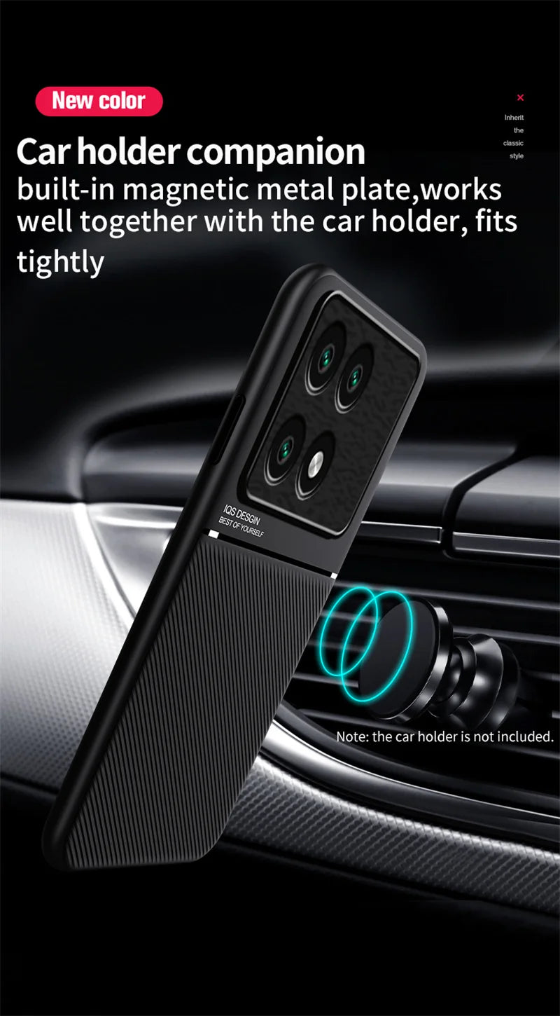 Car Magnetic Holder Leather Cover For Xiaomi Poco X6 Pro 5G Case Silicone Protect Funda Pocox6pro Poko Little X6pro X 6 Pro 6X