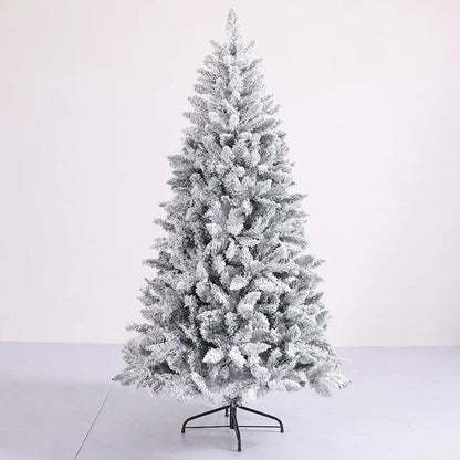 White Christmas Tree with Tree Skirt PVC Simulation Snow Flocked Encrypt Christmas Tree Christmas Party Decorations with Snow