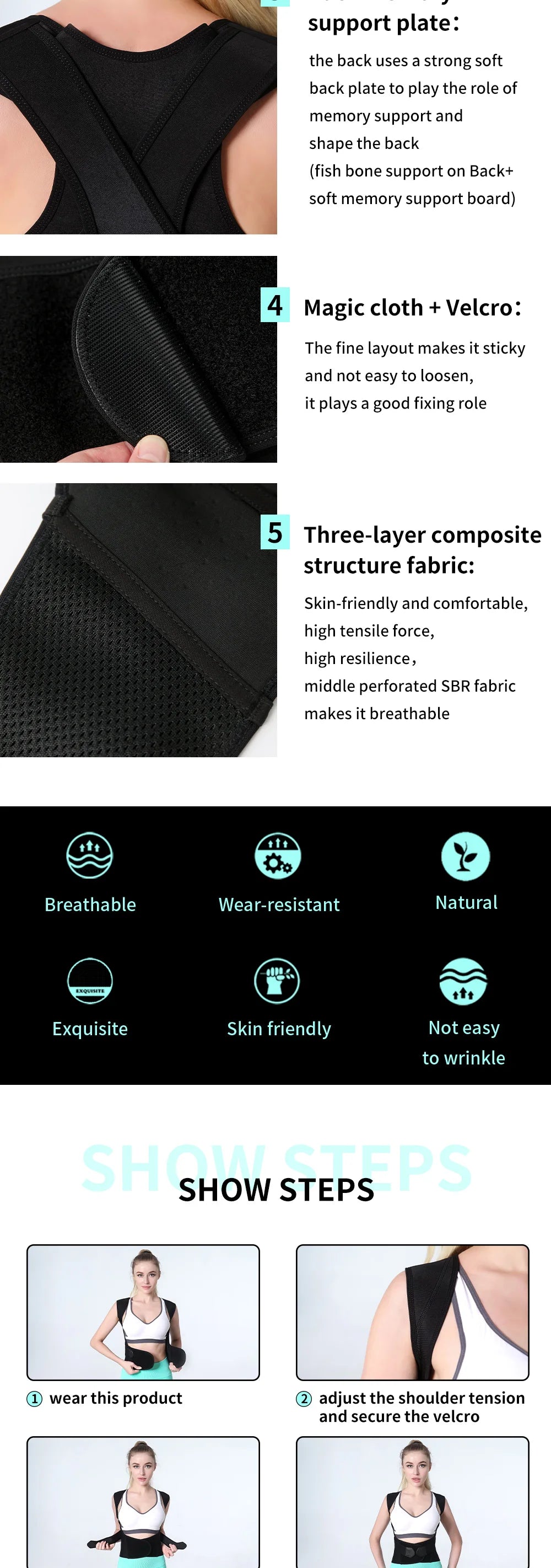 Adjustable Back Shoulder Posture Corrector Belt Clavicle Spine Support Reshape Your Body Home Office Sport Upper Back Neck Brace