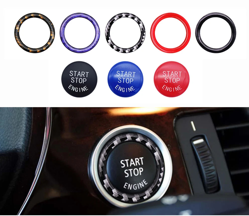 Car Engine START Button Replace Cover STOP Switch Accessories Key Decor for BMW X1 X5 X6 E71 Z4 E89 3 5 Series E90 E91 E60 E87