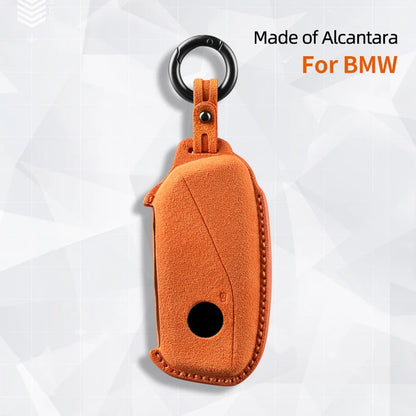 Alcantara Car Key Case Cover For BMW Series 7 735 i 740 Li X7 X1 U11 2023 I7 G07 LCI XM Keychain Accessories Protector Shell