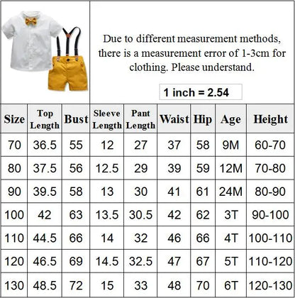 Boy Formal Clothing Suit Kid Solid Shirt Bow Yellow Shorts Belt Clothes Set Wedding Birthday Toddler Children Kids Boy Outerwear