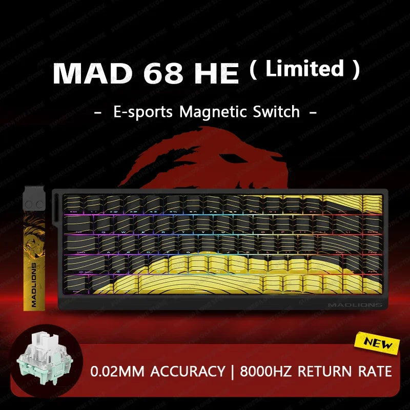 MADLIONS Mad60HE Mad 68HE Mechanical Keyboard Magnetic Switch Wired Hot Swap 8K Polling Rate Customized Gaming keyboard Pc Gamer