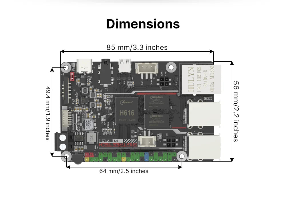 BIGTREETECH BTT PI Board 64 Bit Quad Core Cortex-A53 ARM VS Raspberry PI Orange PI PI4B+CB1 Upgrade For Klipper 3D Printer