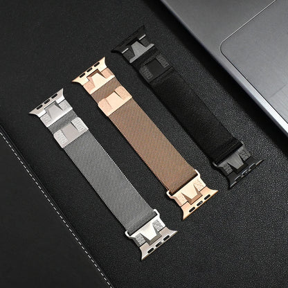 Magnetic milanese band for Apple Watch Ultra 2 49mm 9 45mm 42 44mm stainless steel loop men strap for iWatch ultra 8 7 6 5 4 se