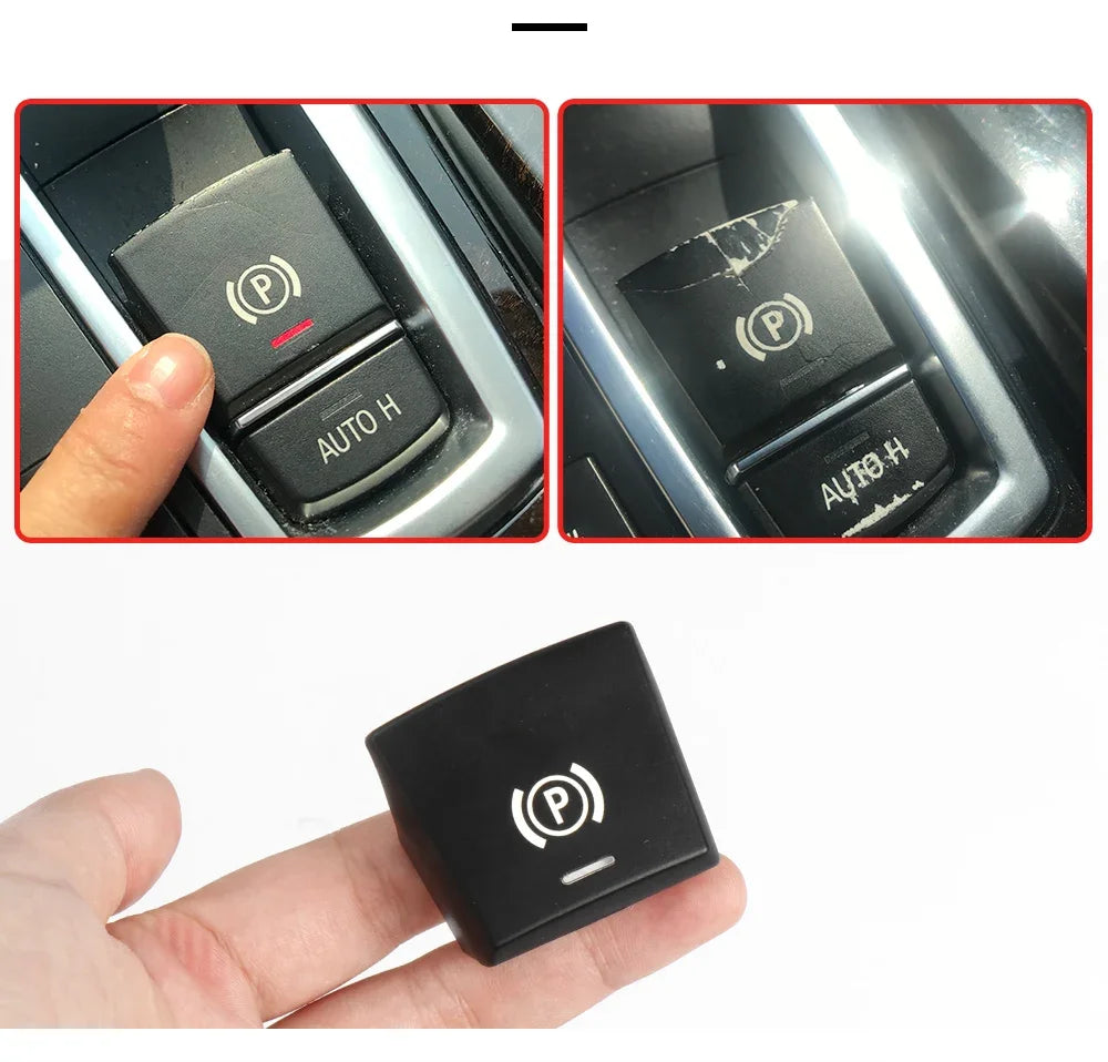 Car Parking Brake Handbrake P Button Switch Cover Auto H Caps For BMW 5 7 X3 X4 F Series F01 F02 F10 F12 F15 F16 F25 F26