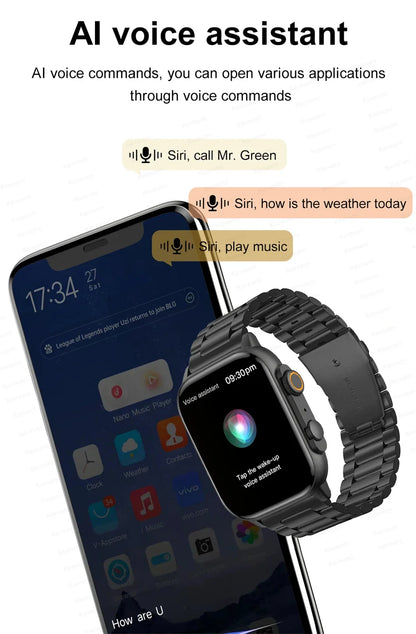 2023 Ultra Smart Watch Men Series 8 47mm 2.0inch High Refresh Rtae AMOLED Screen NFC Bluetooth Call Smartwatche for Apple