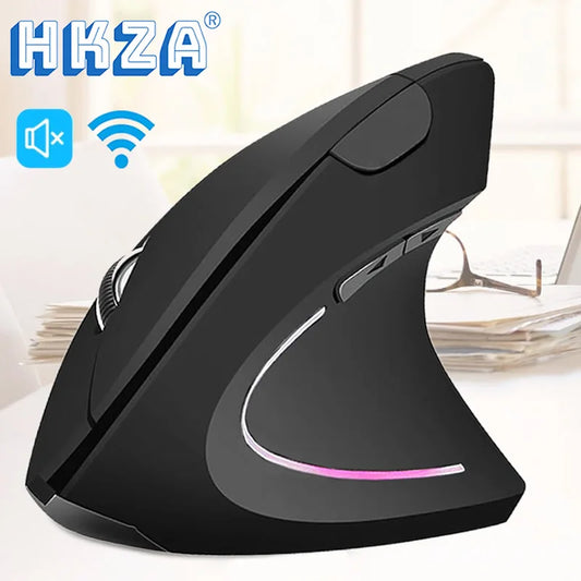 HKZA Ergonomic Vertical Mouse 2.4G Wireless Silent Mouse Computer Gaming Mice 6D USB Optical Mouse Gaming Mause for Laptop PC