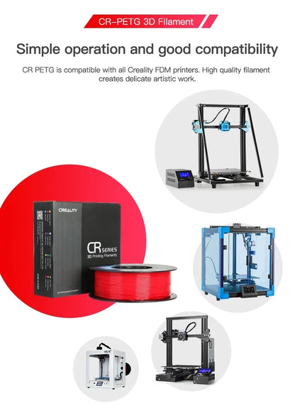 CREALITY Original CR-PETG Filament 1KG 1.75mm 7 Colors Choose High Temperature Eco-friendly Odorless Non-toxic Excellent