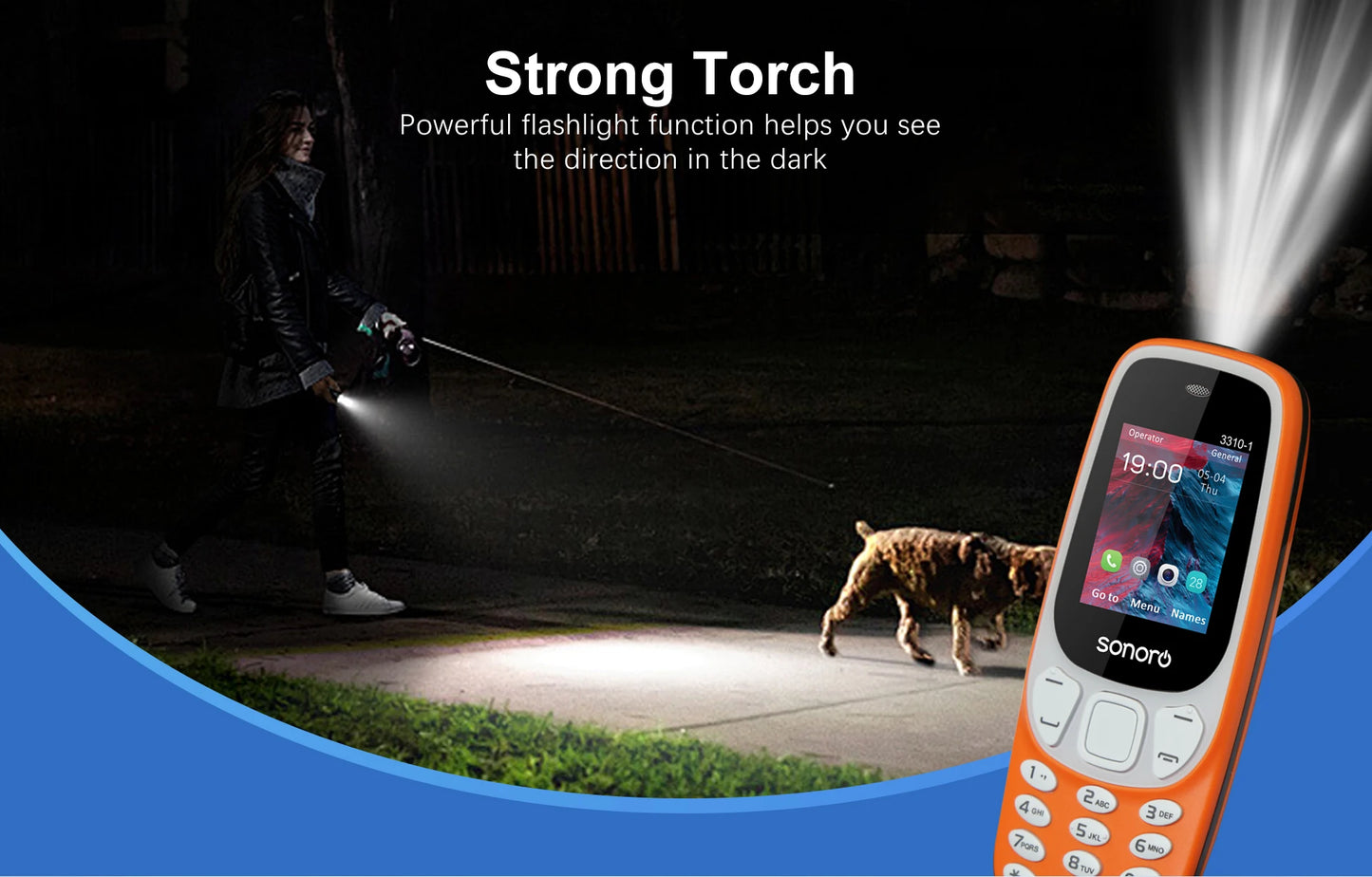 MKTEL 3310-1 Feature Phone 1.77inch 800mAh Battery Display Dual SIM Dual Standby MP3/MP4/FM/Radio Torch Senior Phone