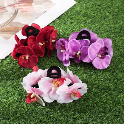 AWAYTR Phalaenopsis Flower Hair Claw Clips for Women Girls Hair Clip Barrette Gladiolus Hair Clamps Headwear Hair Accessories