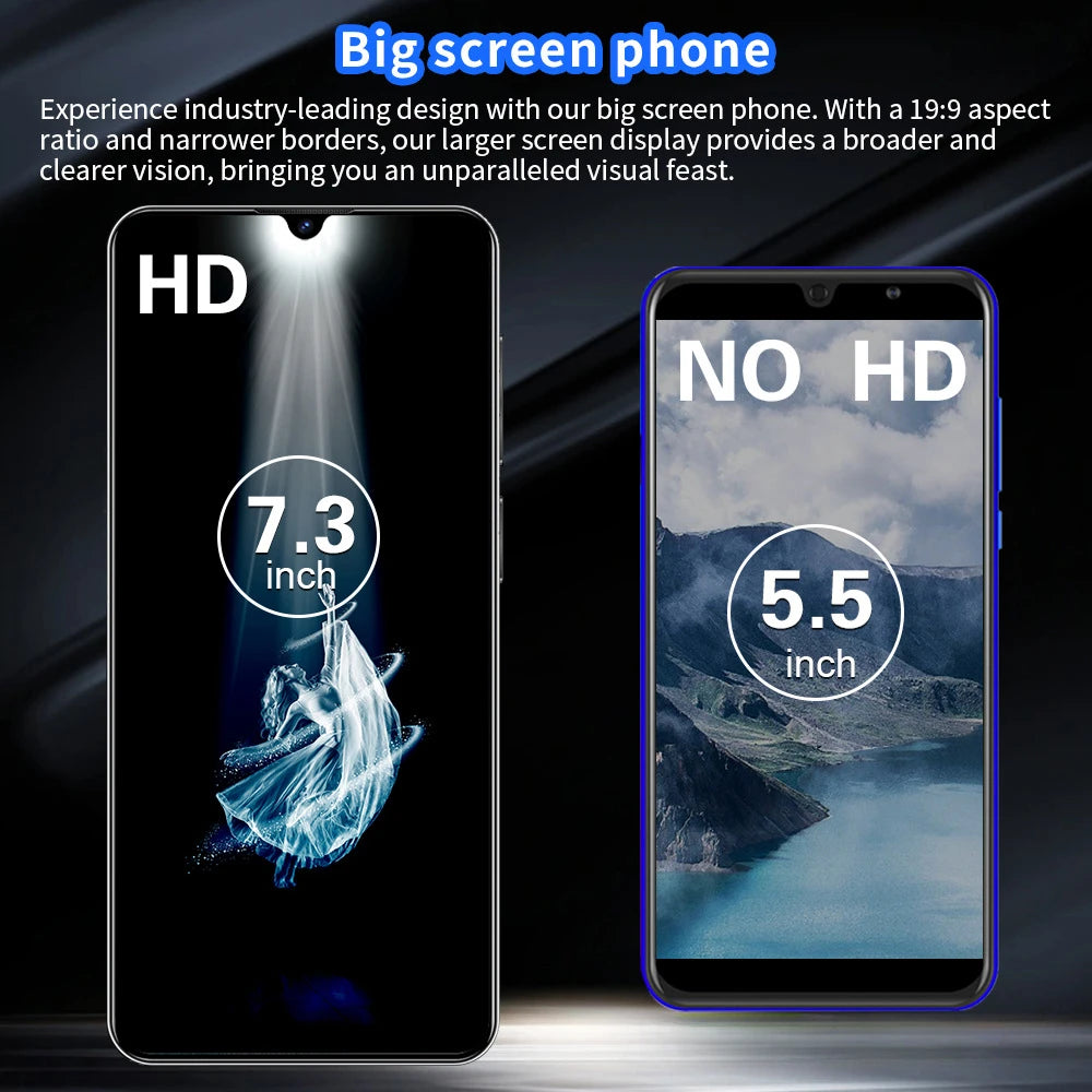 C20Pro Android Smartphone 7.3-inch HD Screen 16+1T Memory Hot Selling Cheap Mobile Phone for Foreign Trade S22 S23 Ultra